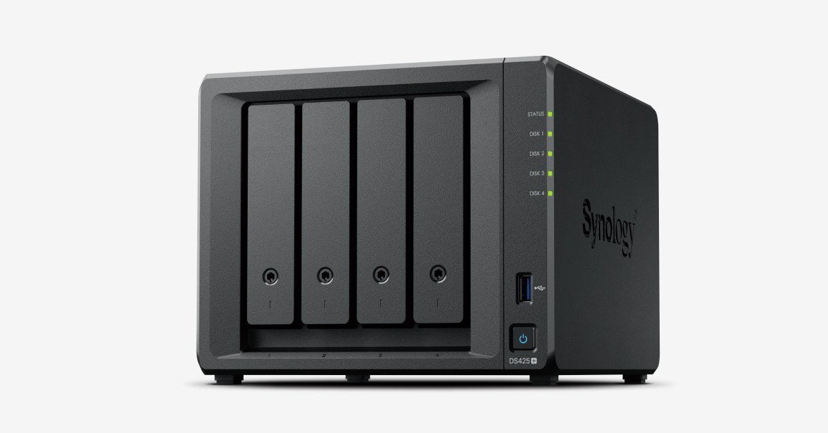 Synology DS425+ Private Cloud Server - Stream, Back Up & Share Files (4-Bay Diskless NAS)